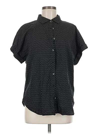 Pre-owned Goodthreads Short Sleeve Blouse In Black