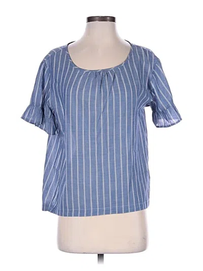 Pre-owned Goodthreads Short Sleeve Blouse In Blue
