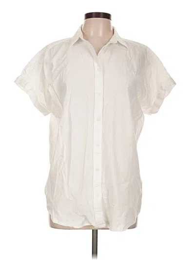 Pre-owned Goodthreads Short Sleeve Button Down Shirt In Ivory