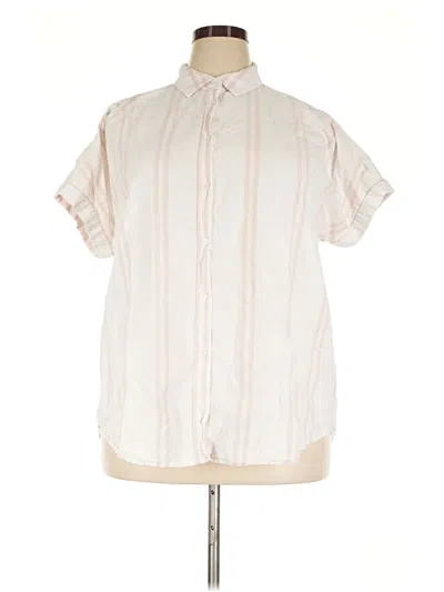 Pre-owned Goodthreads Short Sleeve Button Down Shirt In Ivory