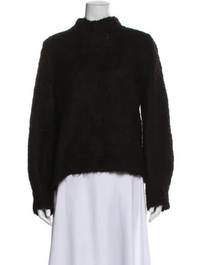 Pre-owned Goop G. Label Alpaca Mock Neck Sweater In Black