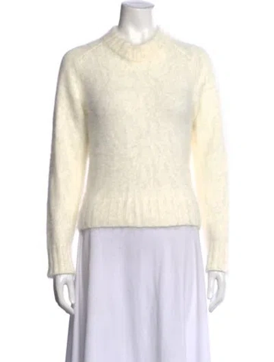 Pre-owned Goop G. Label Angora Mock Neck Sweater In Neutral