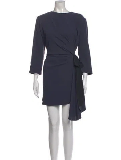 Pre-owned Goop G. Label Bateau Neckline Knee-length Dress In Blue