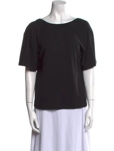 Pre-owned Goop G. Label Bateau Neckline Short Sleeve T-shirt In Black