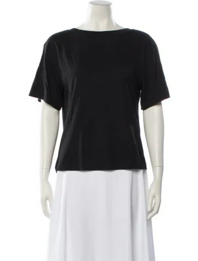 Pre-owned Goop G. Label Bateau Neckline Short Sleeve T-shirt In Black