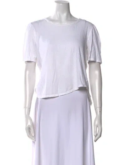 Pre-owned Goop G. Label Bateau Neckline Short Sleeve T-shirt In White