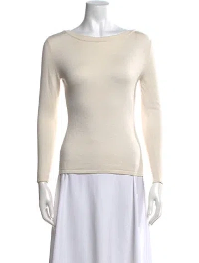 Pre-owned Goop G. Label Cashmere Bateau Neckline Sweater In Neutral
