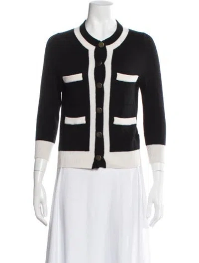 Pre-owned Goop G. Label Cashmere Colorblock Pattern Sweater In Black