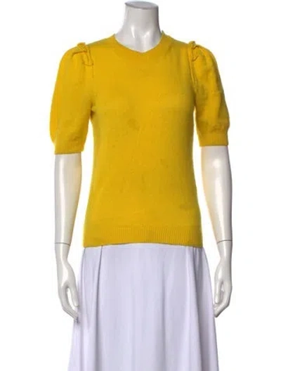 Pre-owned Goop G. Label Cashmere Crew Neck Sweater In Yellow