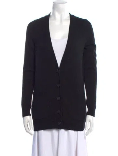 Pre-owned Goop G. Label Cashmere Plunge Neckline Sweater In Black