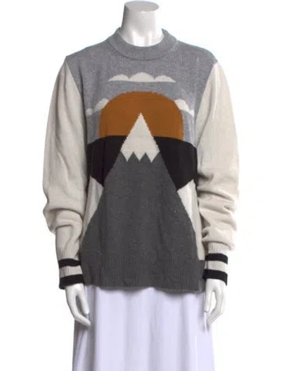 Pre-owned Goop G. Label Cashmere Printed Sweater In Gray