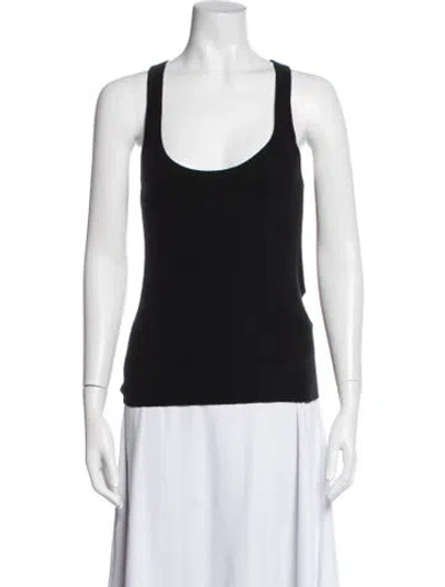 Pre-owned Goop G. Label Cashmere Scoop Neck Top In Black