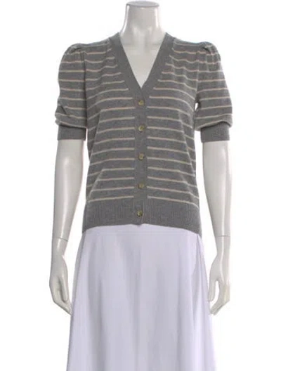 Pre-owned Goop G. Label Cashmere Striped Sweater In Gray