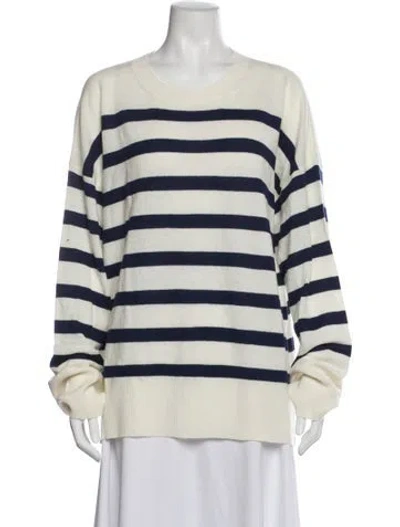 Pre-owned Goop G. Label Cashmere Striped Sweater W/ Tags In Neutral