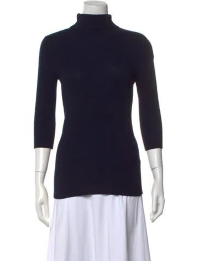 Pre-owned Goop G. Label Cashmere Turtleneck Sweater In Blue