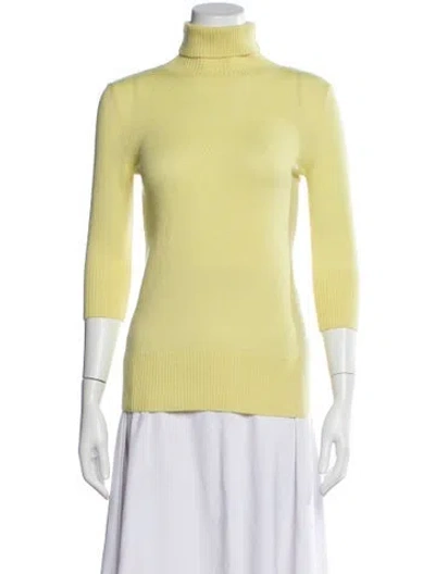 Pre-owned Goop G. Label Cashmere Turtleneck Sweater In Yellow