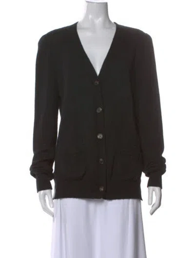Pre-owned Goop G. Label Cashmere V-neck Sweater In Black