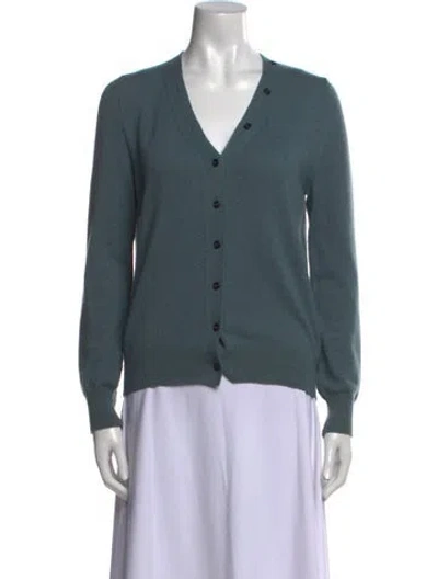 Pre-owned Goop G. Label Cashmere V-neck Sweater In Blue