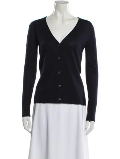 Pre-owned Goop G. Label Cashmere V-neck Sweater In Blue