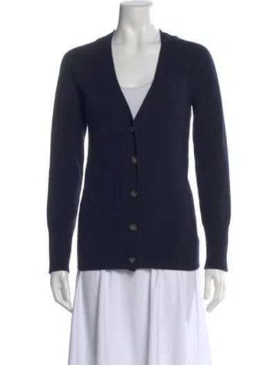 Pre-owned Goop G. Label Cashmere V-neck Sweater In Blue