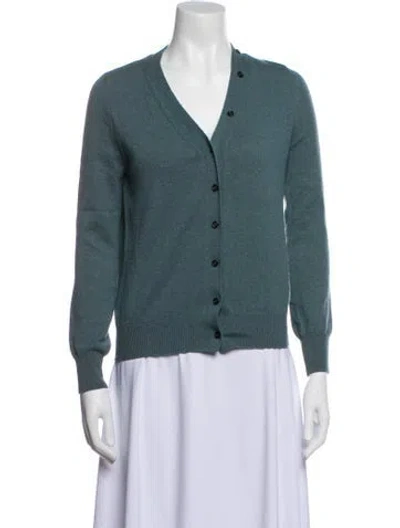 Pre-owned Goop G. Label Cashmere V-neck Sweater In Blue