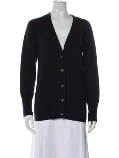 Pre-owned Goop G. Label Cashmere V-neck Sweater In Blue