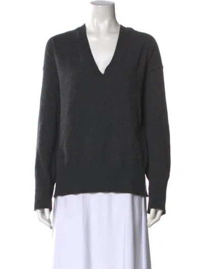 Pre-owned Goop G. Label Cashmere V-neck Sweater In Gray