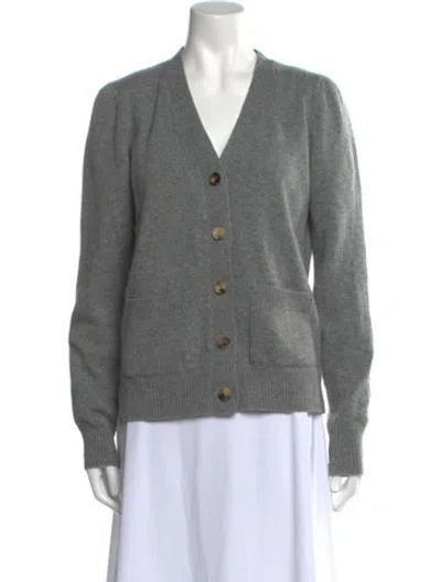 Pre-owned Goop G. Label Cashmere V-neck Sweater In Gray