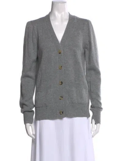 Pre-owned Goop G. Label Cashmere V-neck Sweater In Gray