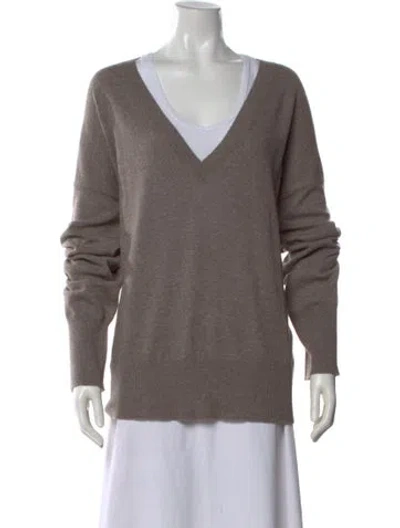 Pre-owned Goop G. Label Cashmere V-neck Sweater In Gray