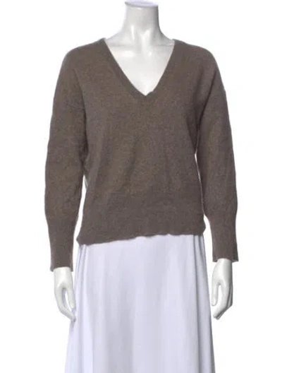 Pre-owned Goop G. Label Cashmere V-neck Sweater In Gray