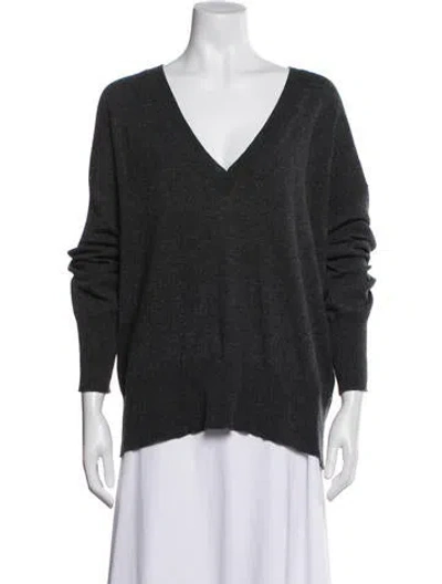 Pre-owned Goop G. Label Cashmere V-neck Sweater In Gray