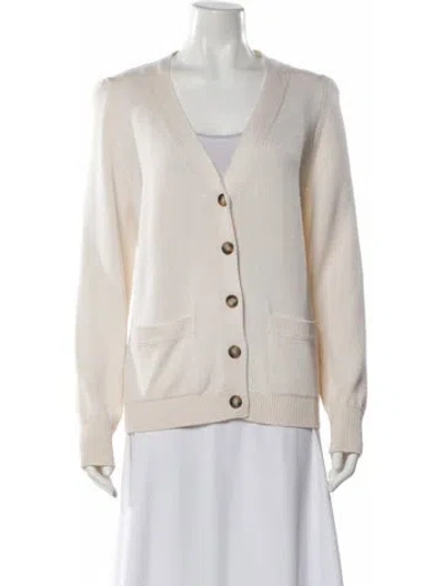 Pre-owned Goop G. Label Cashmere V-neck Sweater In Neutral