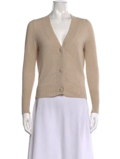 Pre-owned Goop G. Label Cashmere V-neck Sweater In Neutral