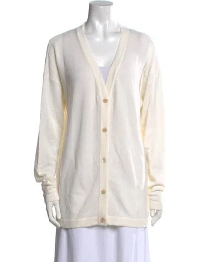 Pre-owned Goop G. Label Cashmere V-neck Sweater In Neutral