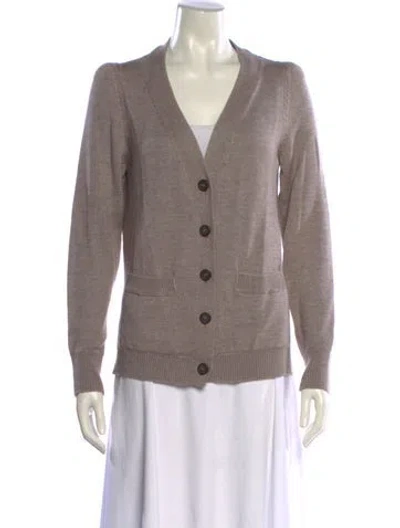 Pre-owned Goop G. Label Cashmere V-neck Sweater In Neutral