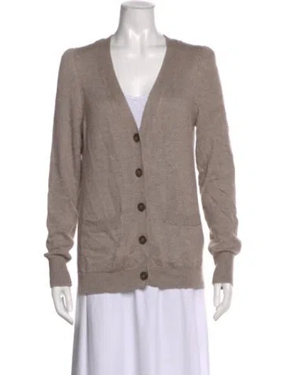 Pre-owned Goop G. Label Cashmere V-neck Sweater In Neutral