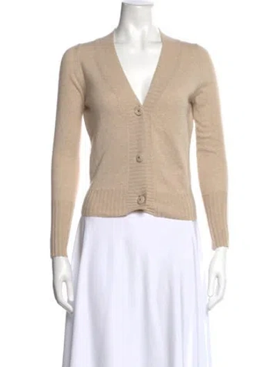 Pre-owned Goop G. Label Cashmere V-neck Sweater In Neutral