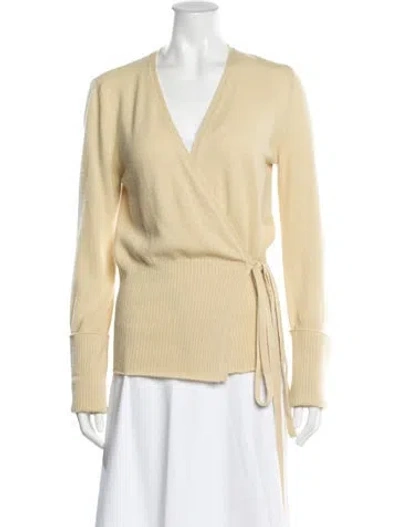 Pre-owned Goop G. Label Cashmere V-neck Sweater In Neutral