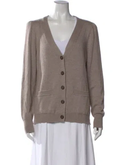 Pre-owned Goop G. Label Cashmere V-neck Sweater In Neutral