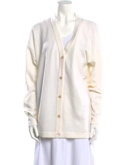 Pre-owned Goop G. Label Cashmere V-neck Sweater W/ Tags In Neutral