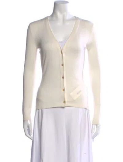 Pre-owned Goop G. Label Cashmere V-neck Sweater In Yellow