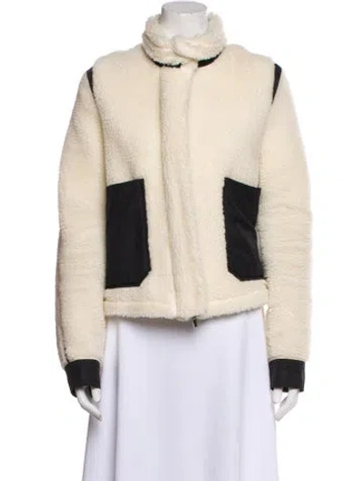 Pre-owned Goop G. Label Colorblock Pattern Faux Fur Jacket