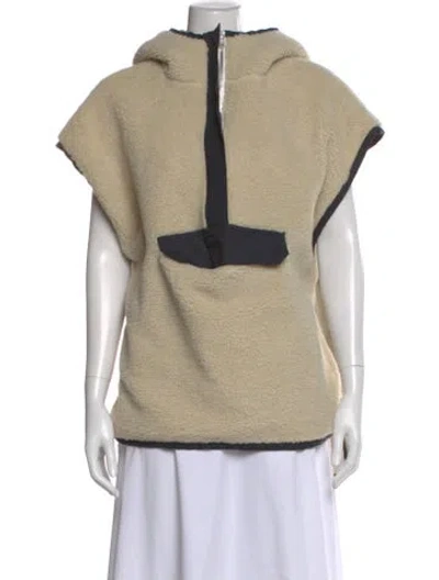 Pre-owned Goop G. Label Colorblock Pattern Mock Neck Sweater In Neutral