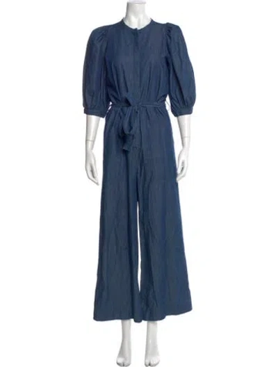 Pre-owned Goop G. Label Crew Neck Jumpsuit In Blue