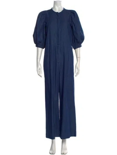 Pre-owned Goop G. Label Crew Neck Jumpsuit In Blue