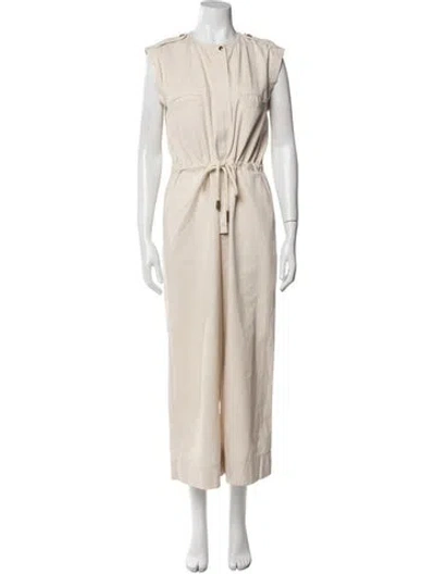 Pre-owned Goop G. Label Crew Neck Jumpsuit In Neutral