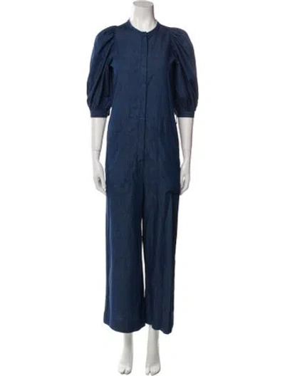 Pre-owned Goop G. Label Crew Neck Jumpsuit W/ Tags In Blue