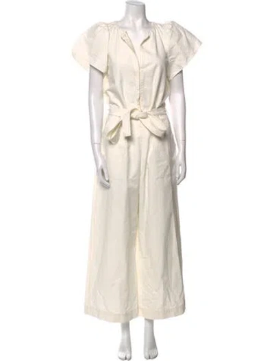 Pre-owned Goop G. Label Crew Neck Jumpsuit In White