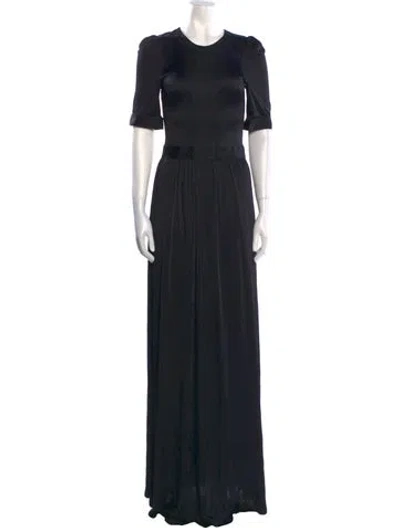 Pre-owned Goop G. Label Crew Neck Long Dress In Black